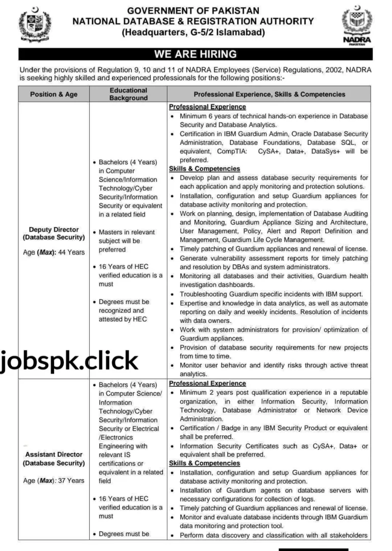 NADRA Jobs 2026: Junior Executive, Deputy & Assistant Director Posts 55 nadra jobs 2026 junior executive deputy assistant director online apply001