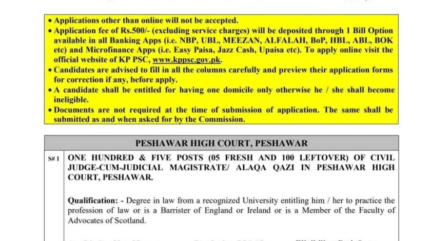 KPPSC Jobs Advertisement No. 03/2026 - 105 Civil Judge Posts