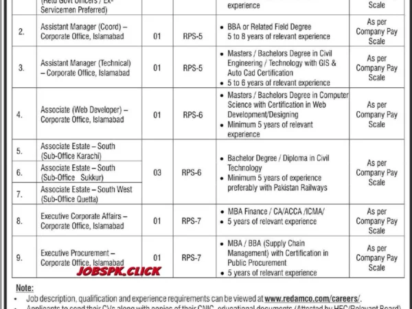Latest REDAMCO Jobs 2026 Official Advertisement