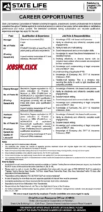 Latest State Life Jobs 2026 Official Advertisement