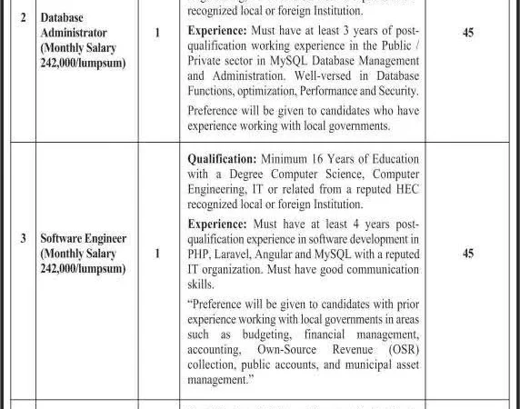 Punjab Local Government Jobs 2026 Official Advertisement