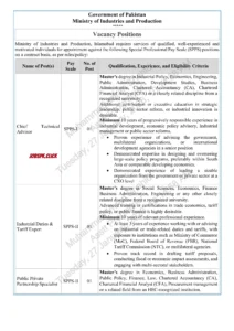 Ministry of Industries and Production (MOIP) Jobs 2026 Official Advertisement 
