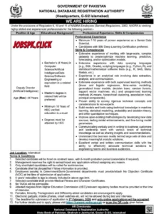 NADRA Jobs 2026 official Advertisement