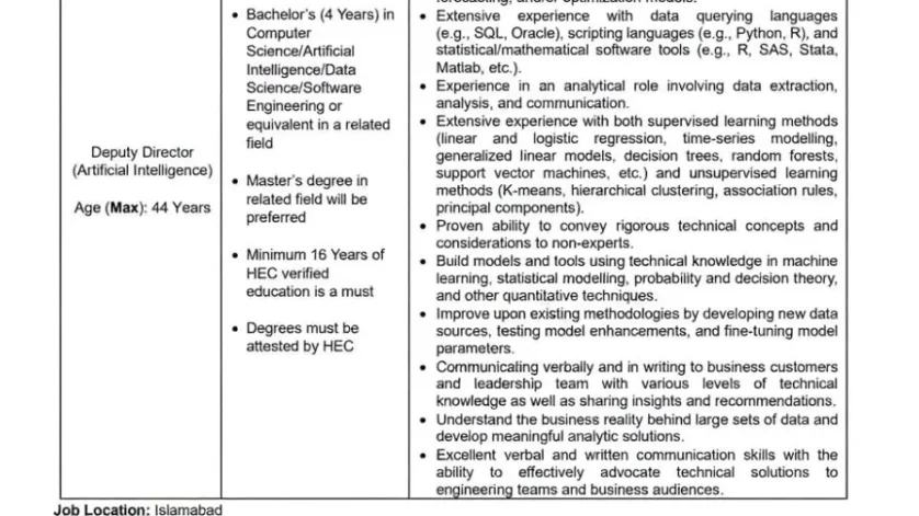 NADRA Jobs 2026 official Advertisement