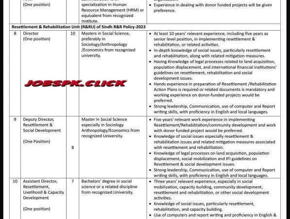 Planning & Development Dept Karachi Jobs 2026 official Advertisement