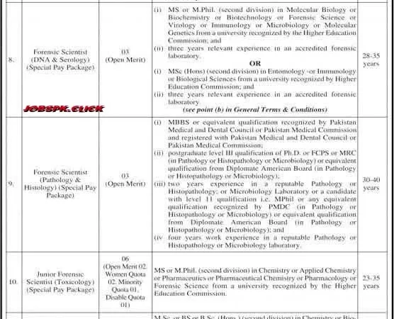 Punjab Forensic Science AgencyJobs 2026 Official Advertisement