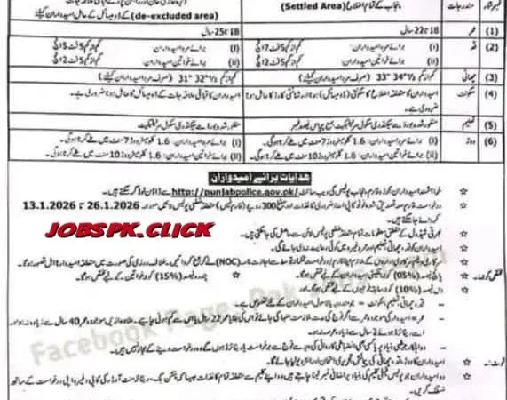 Punjab Police Constable Jobs 2026 Official Advertisement