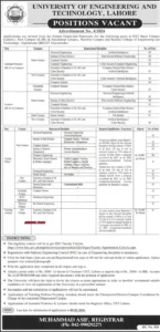 UET Lahore Advertisement 4/2026 - 50+ Faculty Positions | Apply Now! 1 UET Lahore Advertisement 4/2026 (UET Jobs 2026) Official Advertisement