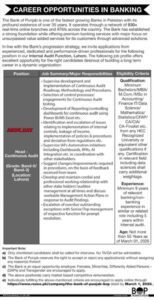 Bank of Punjab Jobs 2026 | Multiple Vacancies | Apply Online Now 2 Bank of Punjab Jobs 2026 Official Advertisement