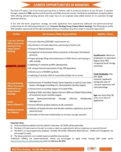Bank of Punjab Jobs 2026 Official Advertisement