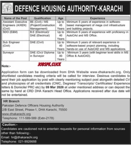 DHA Karachi February Jobs 2026 Official Advertisement