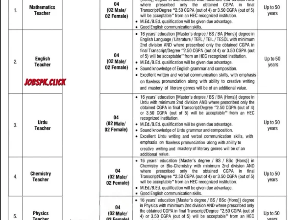 Daanish School Islamabad Teaching Jobs 2026 Official Advertisement
