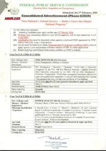 FPSC Advertisement 1/2026