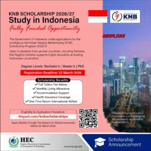 KNB Scholarship Indonesia 2026 | HEC Fully Funded | Apply Online 1 KNB Scholarship Indonesia 2026 Official Advertisement