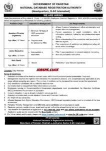 NADRA Jobs February 2026 Official Advertisement