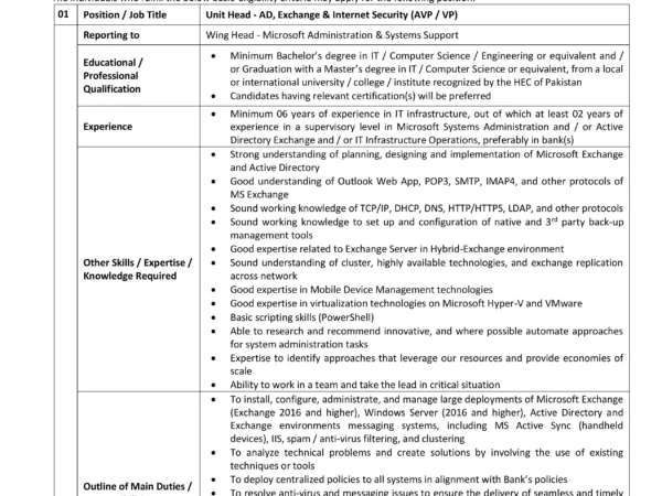 National Bank IT & Engineering Jobs 2026 Official Advertisement
