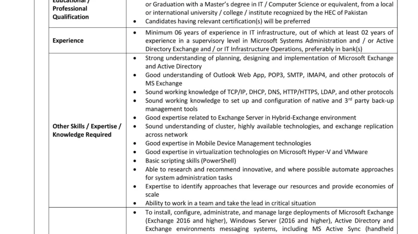 National Bank IT & Engineering Jobs 2026 Official Advertisement