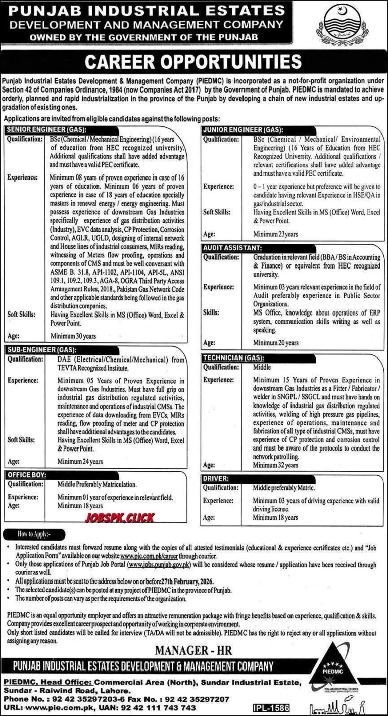 Punjab Industrial Estate Jobs 2026 | Multiple Govt Vacancies | Apply Online 3 Punjab Industrial Estate Jobs 2026 Official Advertisement