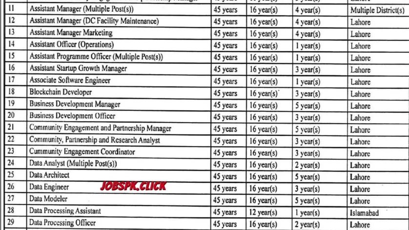 Punjab Information Technology Board (PITB) Jobs 2026 Official Advertisement