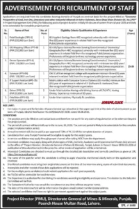 Punjab Mines and Minerals Department Jobs 2026 | Multiple Vacancies | Apply Before 02 March 2026 1 Punjab Mines and Minerals Department Jobs 2026 Official Advertisement