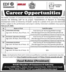 University of Swabi Jobs 2026 Official Advertisement