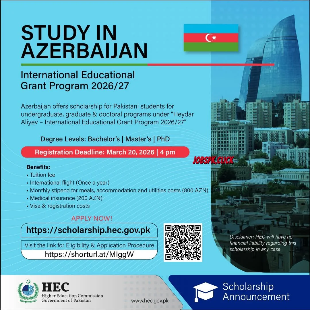 Azerbaijan Fully Funded Scholarships 2026 for Pakistani Students Advertisement