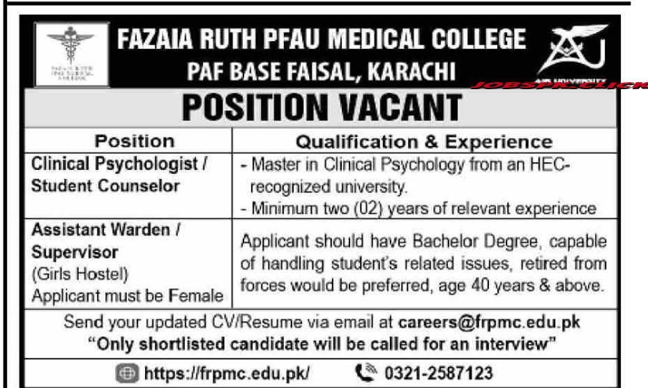 Fazaia Schools Colleges & Medical College Jobs 2026 — Multiple Posts in Rawalpindi & Karachi 2 Fazaia Schools Colleges & Medical College Jobs 2026 Official Advertisement