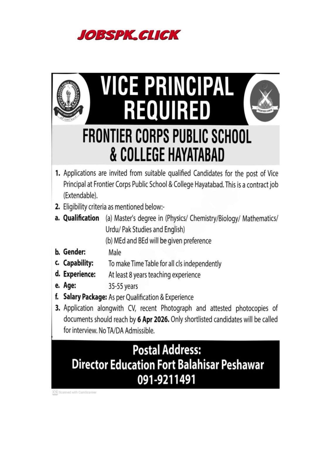 Frontier Corps Public School Hayatabad Jobs 2026 – Apply Now | Lecturer, Teacher, Accountant & More Posts Announced 3 Frontier Corps Public School Hayatabad Jobs 2026 Official Advertisement