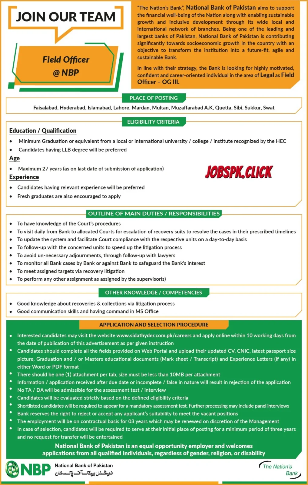 NBP Field Officer And Finance & Accounting Officer Jobs 2026 Official Advertisement