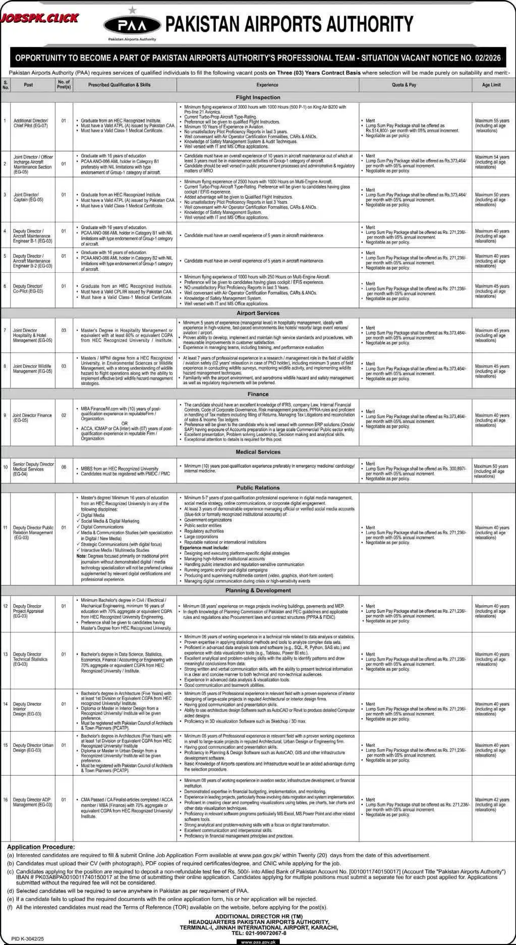 Pakistan Airports Authority Jobs 2026 Advertisement No.02/2026