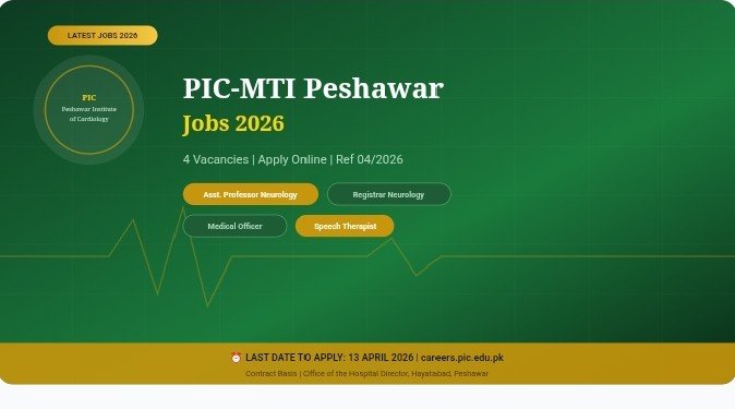 Peshawar Institute of Cardiology MTI PIC MTI Latest March Jobs 2026 Featured image001.webp