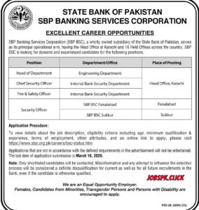 State Bank Pakistan (SBP) March Jobs 2026 | Multiple Vacancies | Apply Online 1 State Bank Pakistan (SBP) March Jobs 2026 Official Advertisement