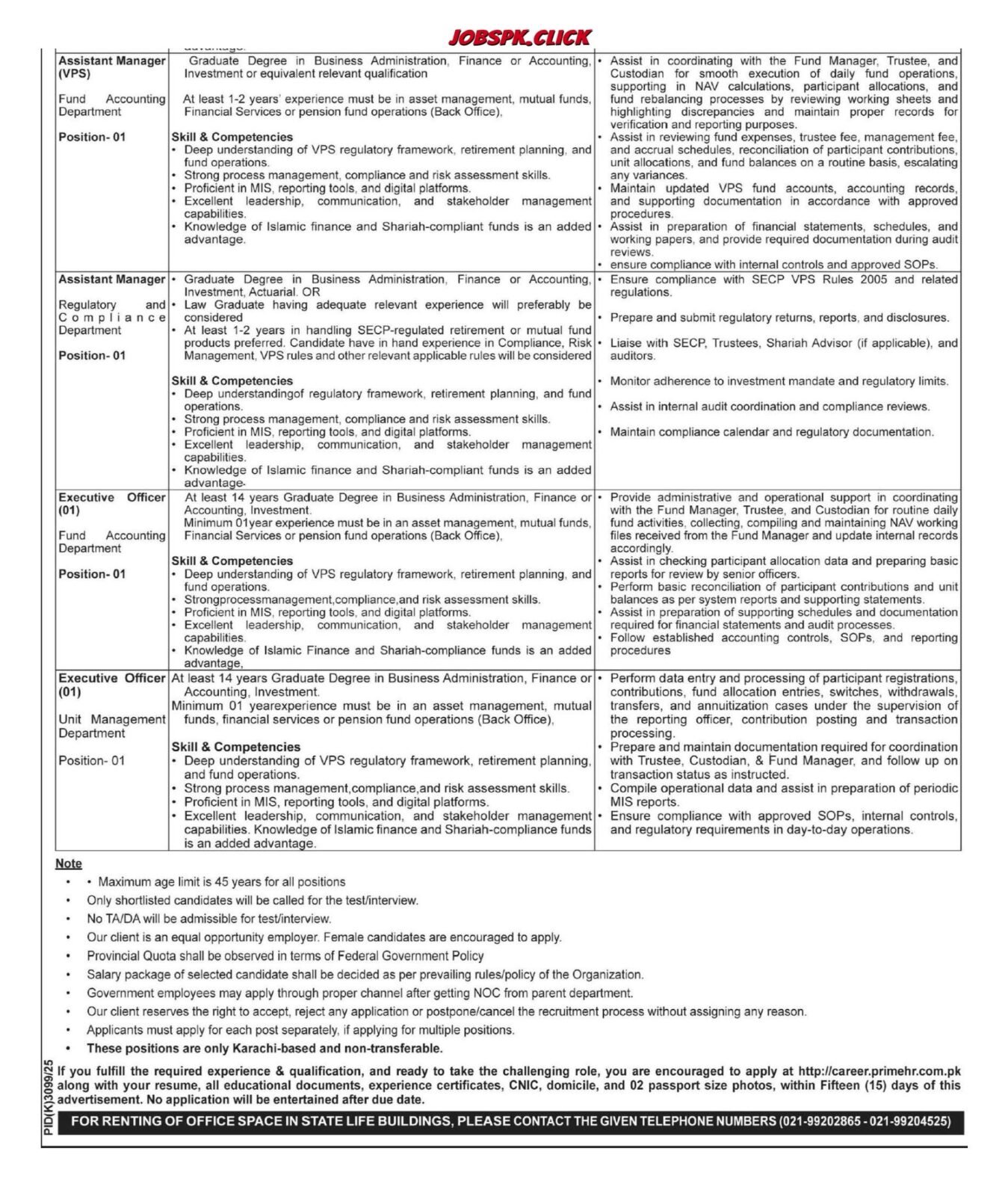State Life Insurance Corporation Pakistan March (Ad.2) Jobs 2026 Official Advertisement
