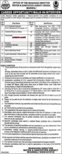 WASA Mianwali Jobs 2026 Official Advertisement
