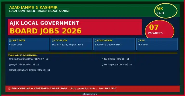 AJK Local Government Board Jobs 2026 — 07 Vacancies Announced | Apply Before 6 April 3 ajk lgb jobs 2026 featured