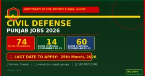 Civil Defense Punjab Jobs 2026 | 74+ Vacancies Announced | Apply Online| 13 civil defense punjab featured