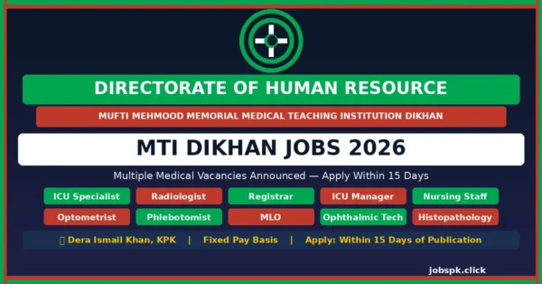 Mufti Mehmood Memorial Teaching Hospital DIKhan Jobs 2026 | Multiple Vacancies Announced — Apply Now 12 featured image 1