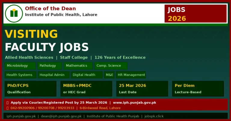 Institute of Public Health Punjab Visiting Faculty March Jobs 2026 | Complete Guide | Apply Now 11 featured image iph jobs