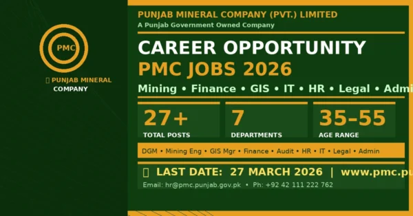 Punjab Mineral Company March Jobs 2026 Apply Online | Mining Engineers, Finance, GIS & IT Experts Wanted 12 featured image pmc jobs 2026