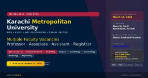 Karachi Metropolitan University Jobs 2026 | Multiple Vacancies | Apply Before March 15 10 kmu featured image 1