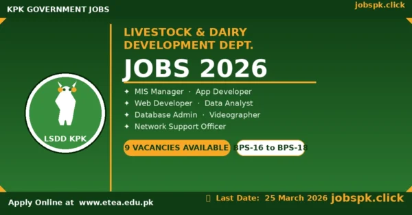 Livestock & Dairy Department KPK March Jobs 2026 Multiple Vacancies | Apply Online 11 lsdd kpk jobs 2026 featured