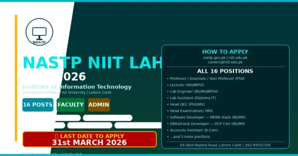 nastp lahore jobs 2026