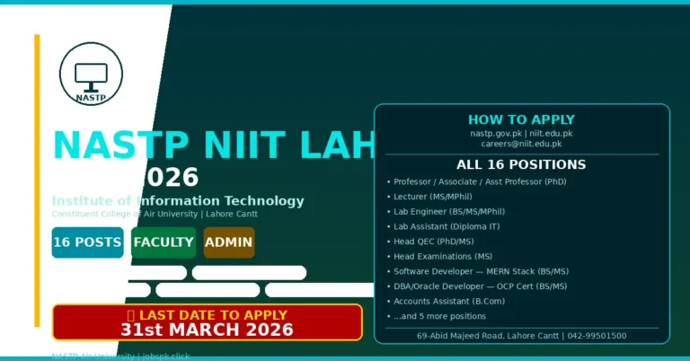 nastp lahore jobs 2026