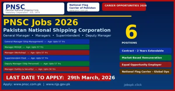 Pakistan National Shipping Corporation PNSC Jobs 2026 – Complete Guide: Eligibility, Apply Online & Deadline 1 pnsc jobs 2026 featured