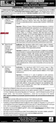 BISP April Jobs 2026 Official Advertisement