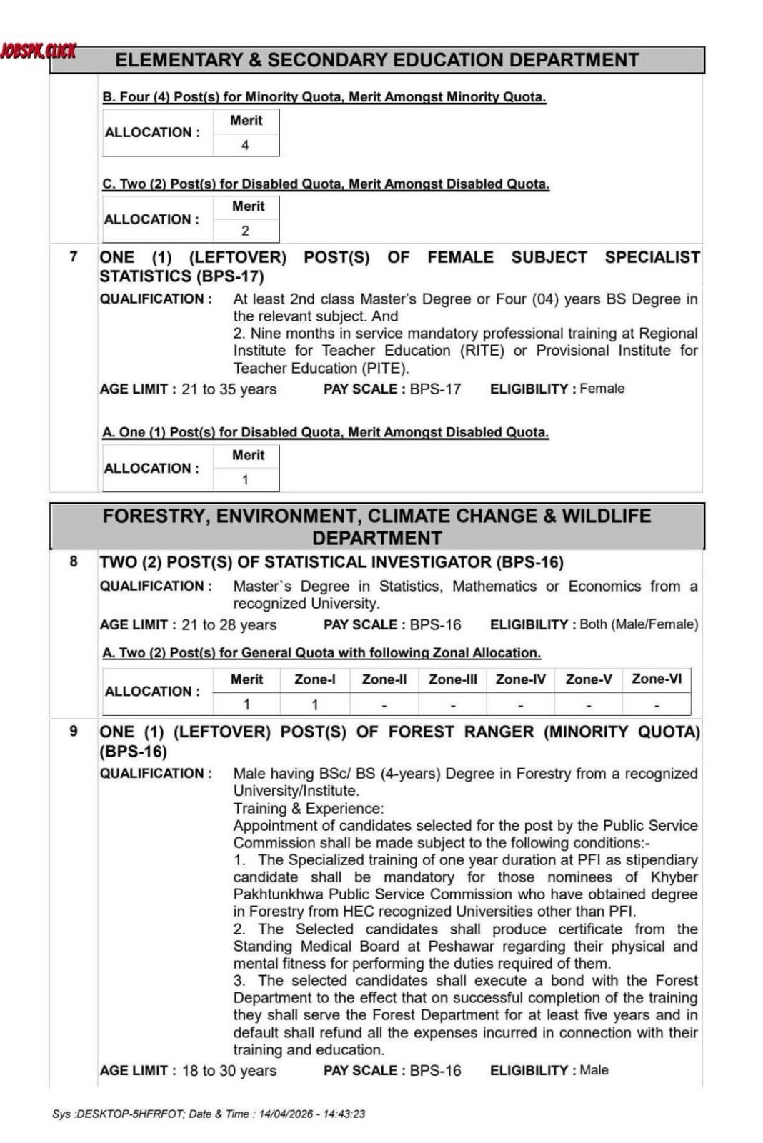 KPPSC Jobs 2026 Advertisement No.06/2026