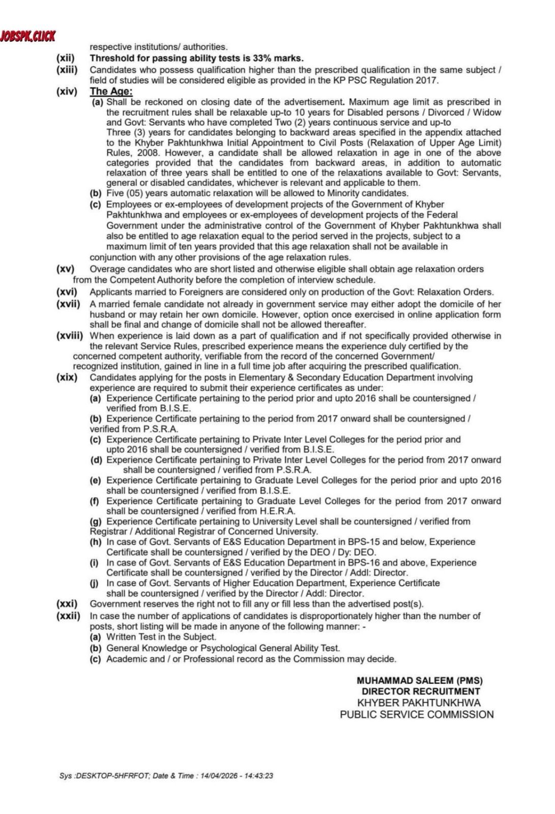 KPPSC Jobs 2026 Advertisement No.06/2026