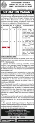 Sindh Auqaf Dept April Jobs 2026 Official Advertisement